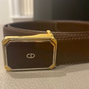 CHRISTIAN DIOR Monsieur brown leather belt. Size 40 inch